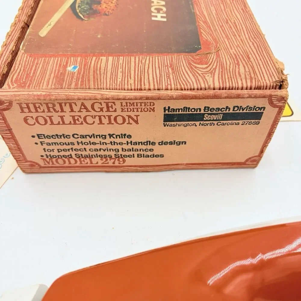 Vintage HAMILTON BEACH Heritage Electric Carving Knife MODEL 279 Box